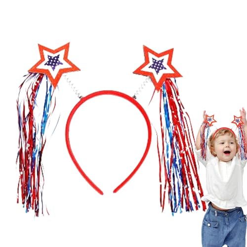 Paodduk Unabhängigkeitstag Stirnband, Patriotisches Stirnband | 4. Juli Süße Haarbänder für Mädchen,Patriotische Accessoires, Dekorationen, Partyzubehör für Frauen, Mädchen, Kinder von Paodduk