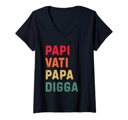 Damen Papi Vati Papa Digga Herren Vatertag T-Shirt mit V-Ausschnitt Damen Papi Vati Papa Digga Herren Vatertag T-Shirt mit V-Ausschnitt von Papa Vatertag für Papi Vati Papa Digga