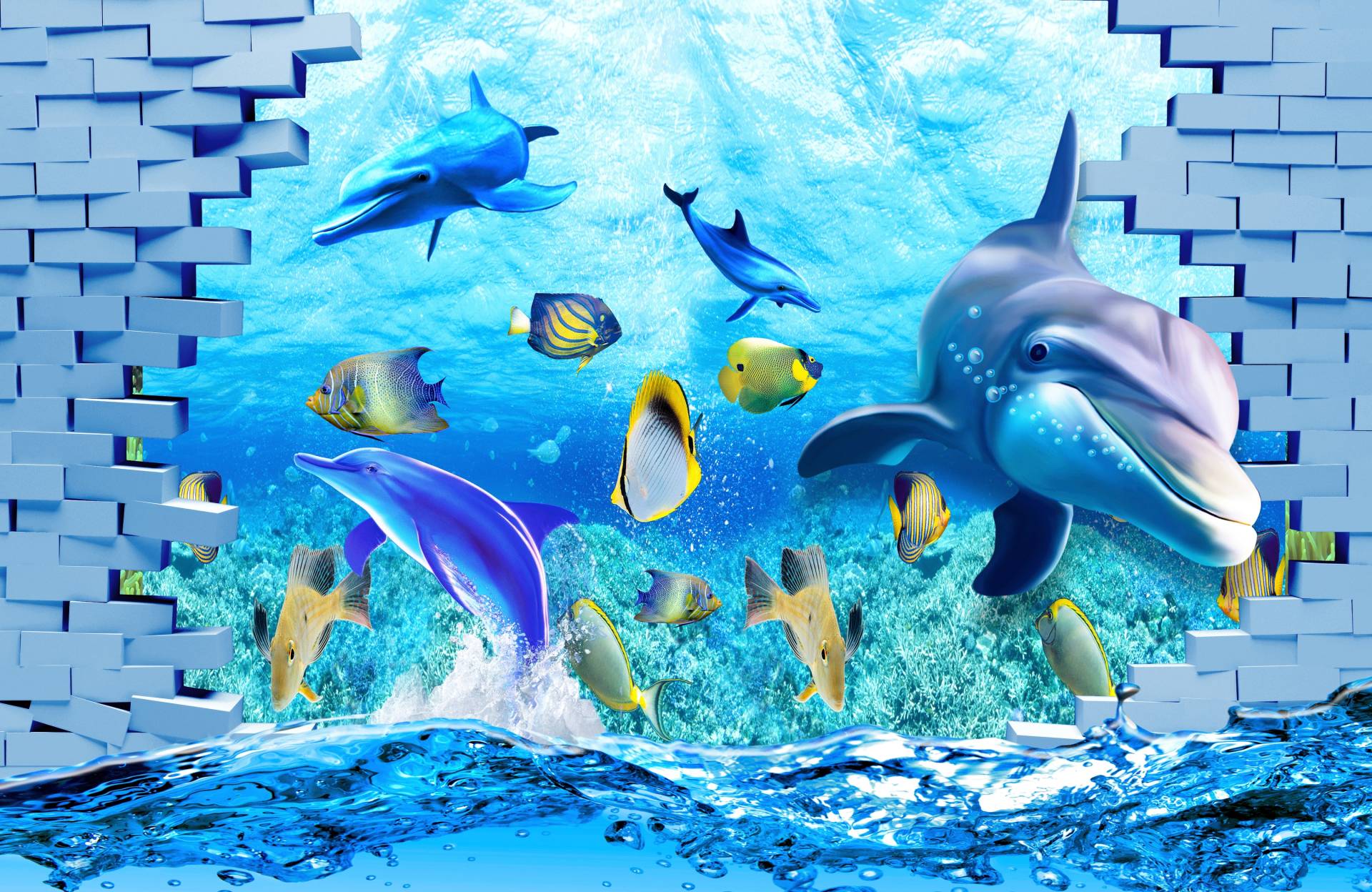 Papermoon Fototapete "3D DESIGN-DELFIN IM MEER" Papermoon Fototapete "3D DESIGN-DELFIN IM MEER" von Papermoon