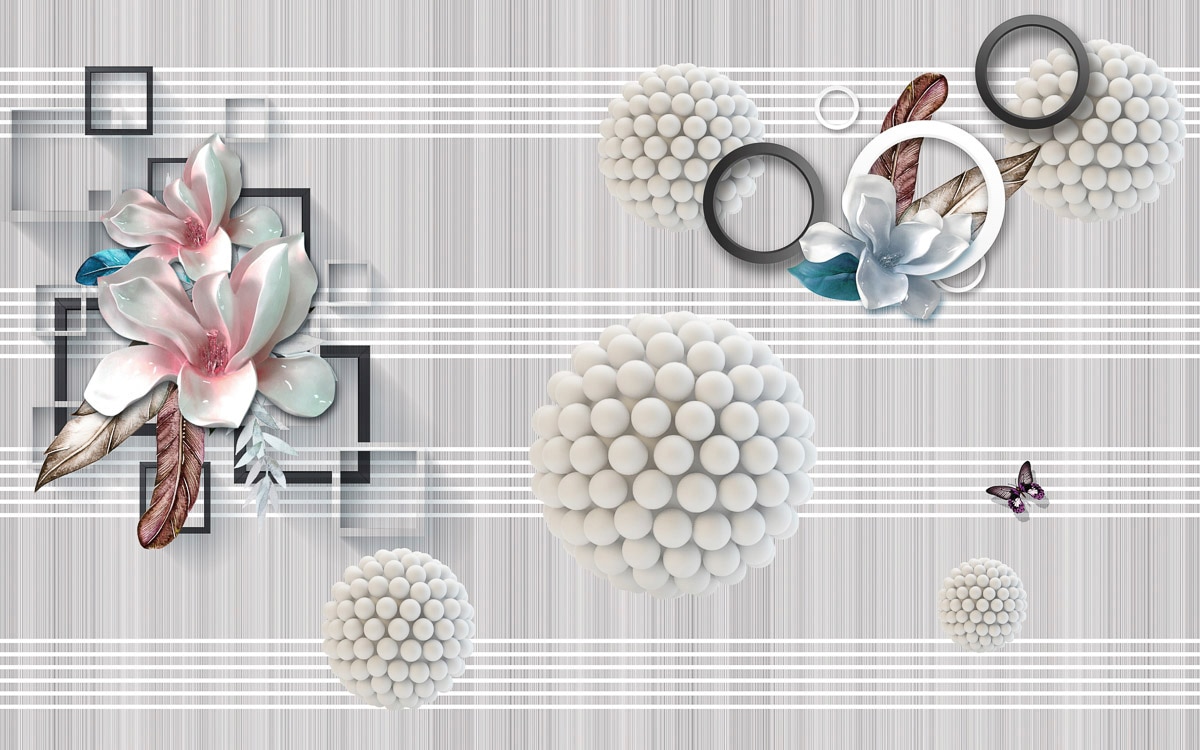 Papermoon Fototapete "Abstrakt 3D Effekt mit Blumen" Papermoon Fototapete "Abstrakt 3D Effekt mit Blumen" von Papermoon