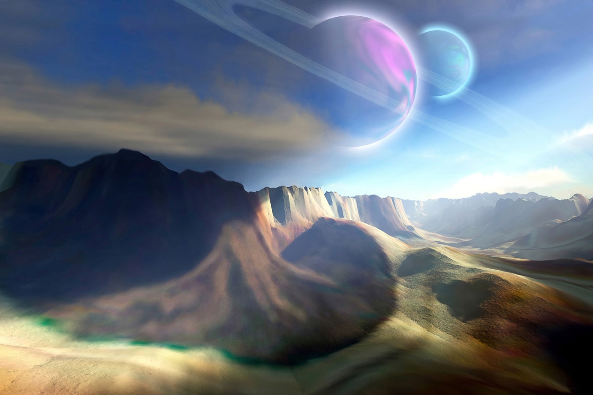 Papermoon Fototapete "Futuristische Landschaft" Papermoon Fototapete "Futuristische Landschaft" von Papermoon