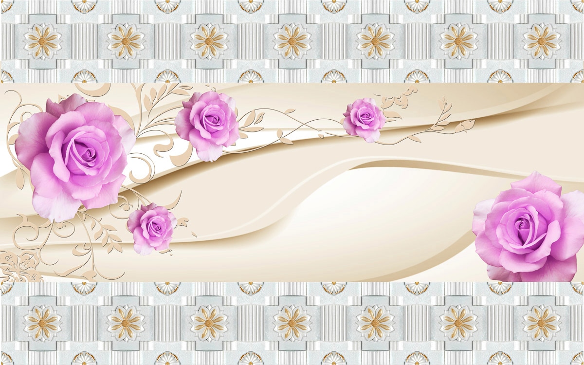 Papermoon Fototapete "Muster mit Blumen" Papermoon Fototapete "Muster mit Blumen" von Papermoon