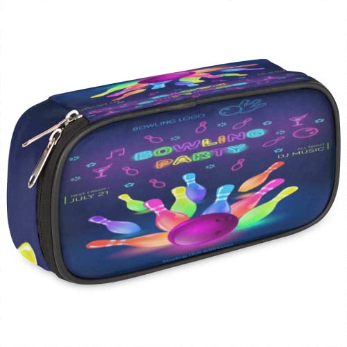 Bowling Party Sport Federmäppchen PU Leder Federmäppchen Bleistift Taschen Bleistift Organizer mit Reißverschluss, Bleistiftboxen für Jungen Mädchen Bleistift Aufbewahrungstasche für Büro Schule von Pardick