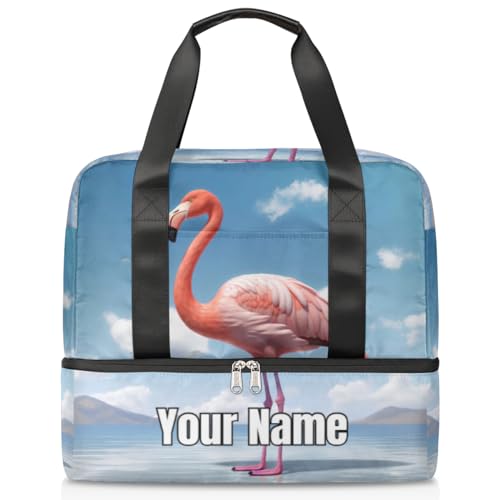 Flamingo Sporttasche für Damen und Herren, personalisierbar, mit Schuhfach für Wochenende über Nacht, Farbe: 952, Einheitsgröße von Pardick