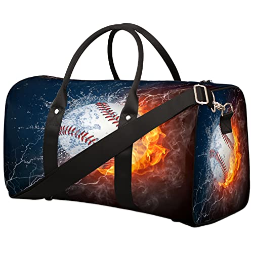 Reisetasche, Sporttasche, Sporttasche, Wochenendtasche, Übernachtungstasche, Handgepäcktasche, Schulter, für Damen, Herren, Jungen, Mädchen, baseball von Pardick