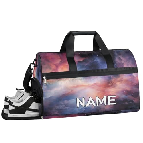 Schöne Sporttasche mit Galaxie-Nachthimmel, mit Nassfach und Schuhfach, Reisetasche, für Damen und Herren, personalisierbar, für Übernachtung, Wochenende, Strandgepäck, Schöner Galaxie-Nachthimmel, von Pardick