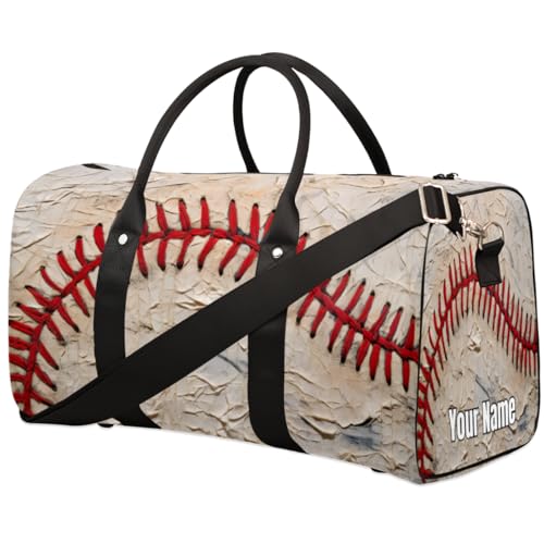 Sport-Tragetasche, Sporttasche, lustige rote Nähte, Baseballtasche, individueller Name für Damen und Herren, wasserdicht, faltbar, persönliche Gegenstände, Reisetasche für Wochenende, Übernachtung, von Pardick