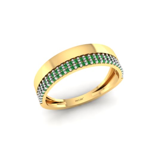 Pargold® 14K 585 Gold Ring für Damen | Leicht und hypoallergen | Winzige körnige Kristalle mit halblinienförmigem Design | Ideal für besondere Anlässe wie Hochzeit, Jahrestag, Geburtstag von Pargold