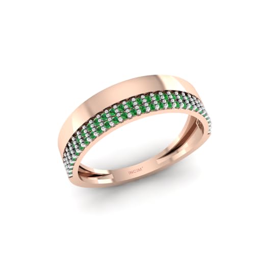 Pargold® 14K 585 Gold Ring für Damen | Leicht und hypoallergen | Winzige körnige Kristalle mit halblinienförmigem Design | Ideal für besondere Anlässe wie Hochzeit, Jahrestag, Geburtstag von Pargold