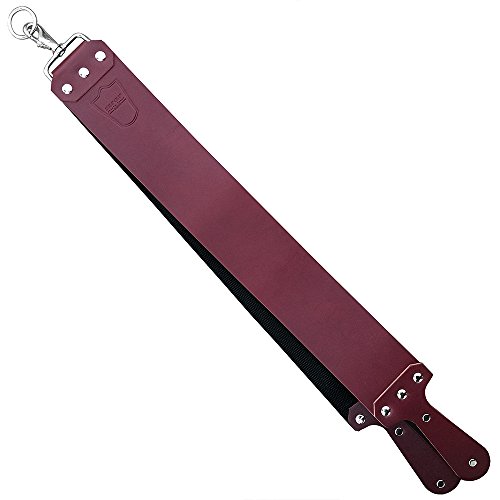 Parker's Handgefertigter Latigo-Leder-Rasierriemen zum Schärfen von Rasiermessern und Messern - 3" x 27" (Rot) von Parker Safety Razor