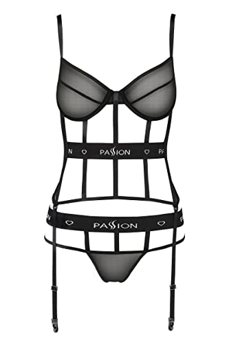 Passion Dessous Corset mit Bändern und Logo 2XL/3XL von Passion Dessous