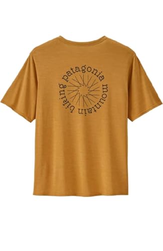 Patagonia Herren M's Cap Cool Daily Graphic Shirt-Lands Unterhemd, Spoke Schablone: Pufferfish Gold X-Dye, XL von Patagonia