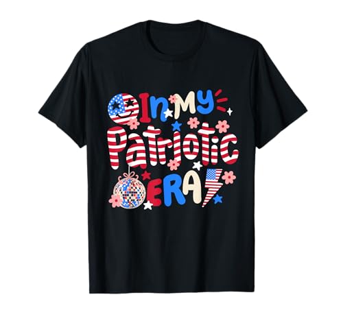 In My Patriotic Era American Retro Groovy 4th of Juli Women T-Shirt In My Patriotic Era American Retro Groovy 4th of Juli Women T-Shirt von Patriotic American 4th of July Apparel