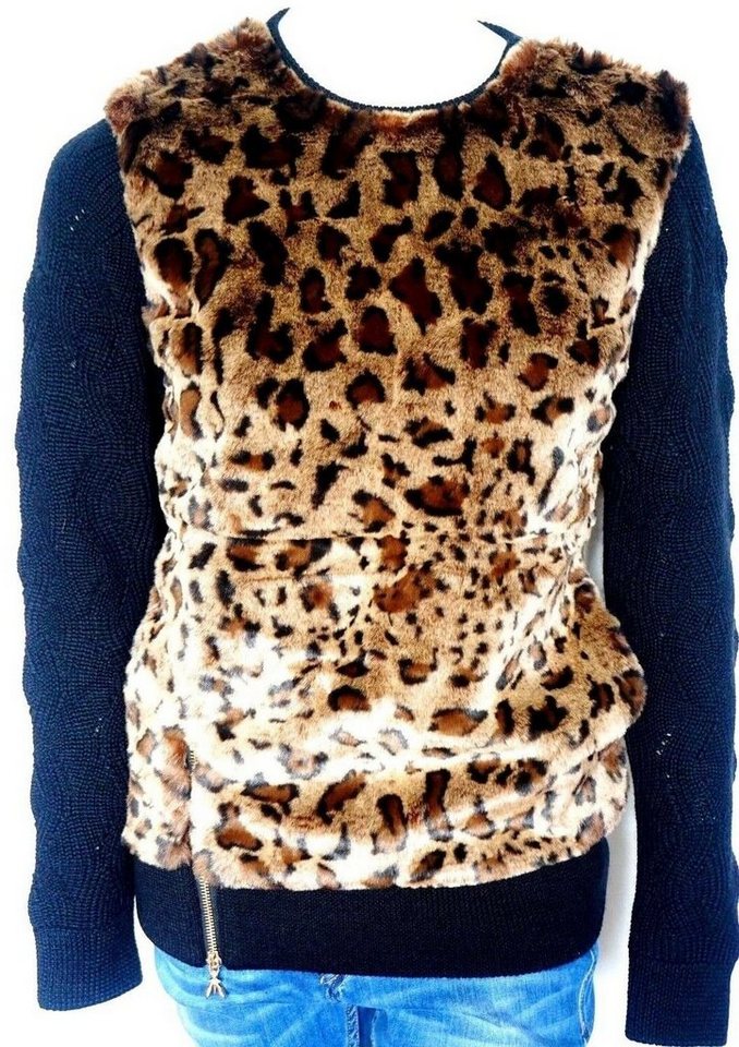 Stillpullover Patrizia Pepe Damen Pullover, Patrizia Pepe Shifting Leo Schwarz/Leopard Muster von Patrizia Pepe