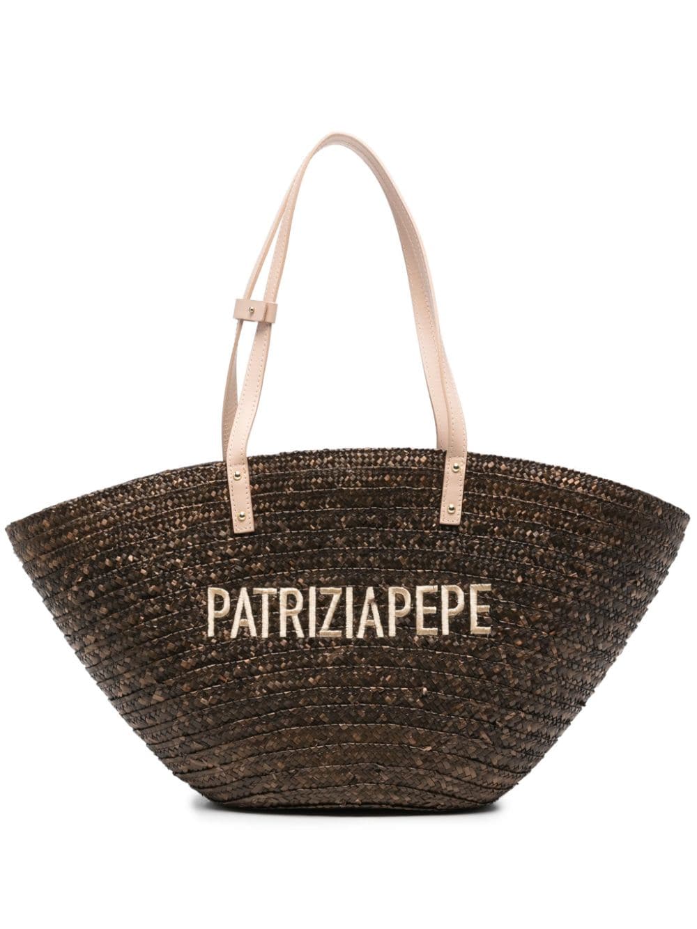 Patrizia Pepe Shopper mit Logo-Stickerei - Braun von Patrizia Pepe