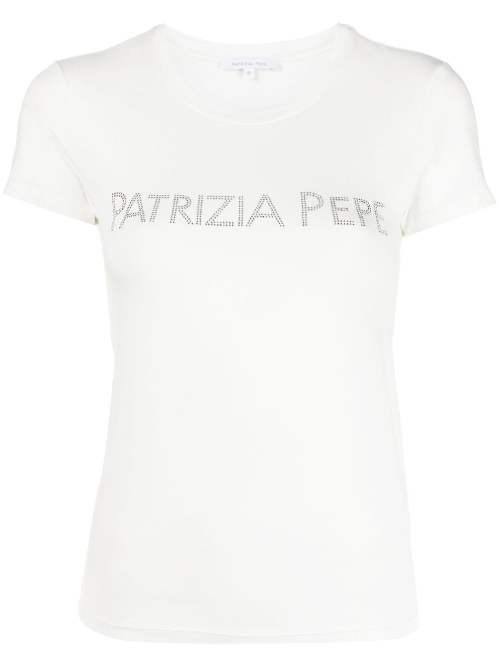 Patrizia Pepe T-Shirt mit Strass-Logo - Weiß von Patrizia Pepe