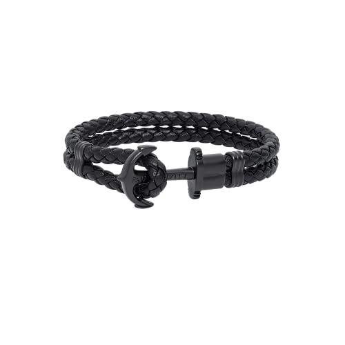 PAUL HEWITT Herren Ankerarmband PHREP mit Leder Band in Schwarz und Anker in IP Schwarz PH-PH-L-B-B-XXL von PAUL HEWITT