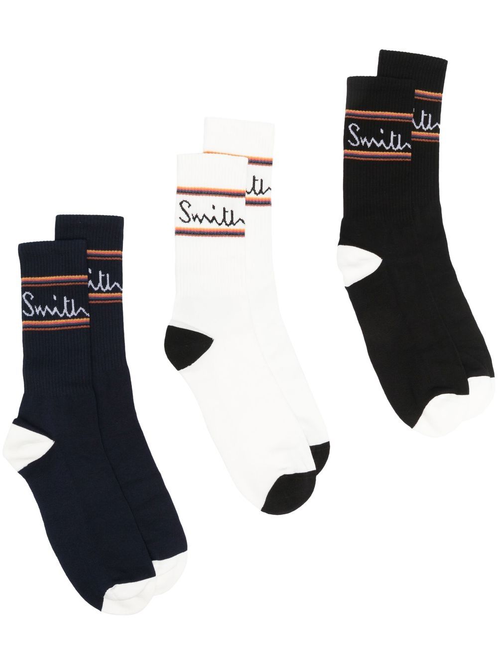 Paul Smith 3er-Pack Intarsien-Socken mit Logo - Blau von Paul Smith