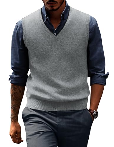 Pullunder Herren Strickweste Ärmellos V- Ausschnitt Elegant XXL V-Hellgrau Pullunder Herren Strickweste Ärmellos V- Ausschnitt Elegant XXL V-Hellgrau von PaulJones