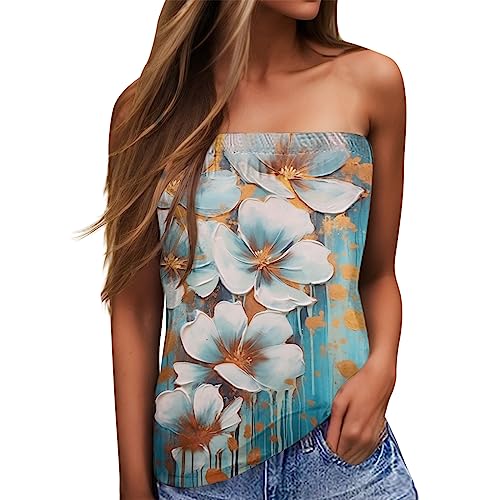 Pdakieyxnd Off Shoulder Top, Bandeau Top Damen Off Shoulder Trägerlose Tube - Skims Tops Ärmellos Schulterfrei Oberteil Tank Sommer Slim Fit Pdakieyxnd Off Shoulder Top, Bandeau Top Damen Off Shoulder Trägerlose Tube - Skims Tops Ärmellos Schulterfrei Oberteil Tank Sommer Slim Fit von Pdakieyxnd