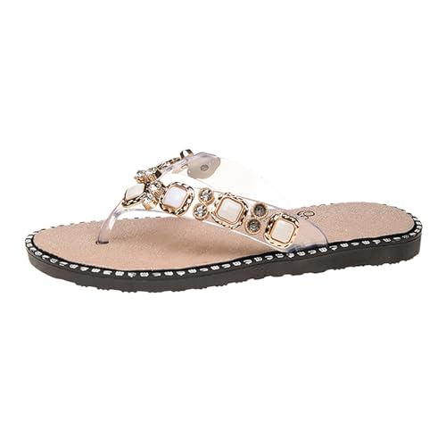 Pdakieyxnd Orthopädische Zehentrenner Damen Bequem Elegant Zehentrenner Sandalen Flach Sommer Frauen Zehensandalen Flipflopssandalen Coole Leichte Rutschfest Flip Flops Flip-Flops von Pdakieyxnd