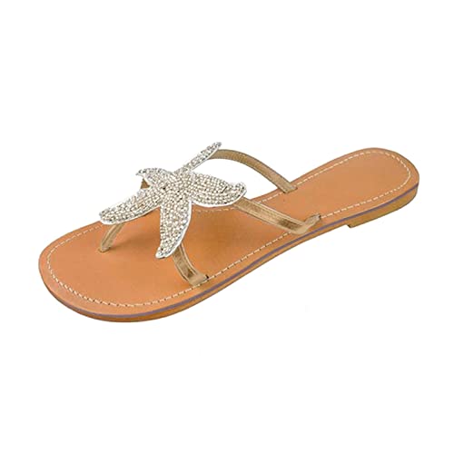 Pdakieyxnd Orthopädische Zehentrenner Damen Flach Slingback Flipflopssandalen Zehentrenner Elegant Sommer Frauen Flip Flops Flip-Flops Leichte Rutschfest Bequem Sandaletten Zehensandalen von Pdakieyxnd