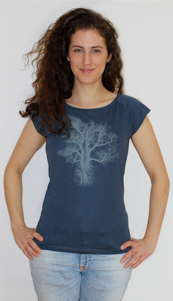 Peaces.bio - handbedruckte Biomode Bambus-T-Shirt mit Biobaumwolle Chestnut von Peaces.bio - handbedruckte Biomode