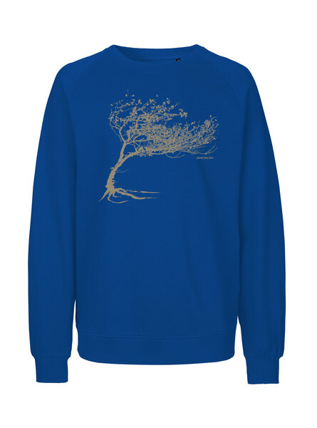 Peaces.bio - handbedruckte Biomode Bio Damen-Sweatshirt Loose Fit Windy Tree von Peaces.bio - handbedruckte Biomode