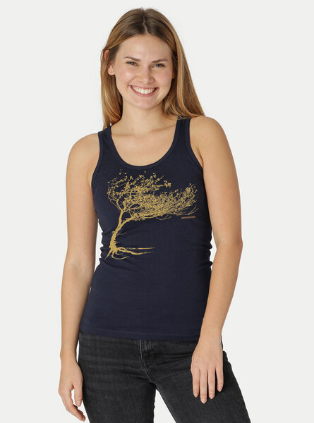 Peaces.bio - handbedruckte Biomode Bio-Damen-Tank Top Windy Tree von Peaces.bio - handbedruckte Biomode