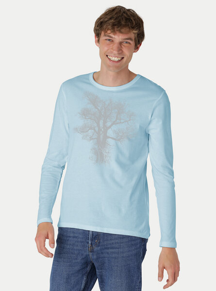 Peaces.bio - handbedruckte Biomode Bio-Herren-Langarmshirt "Chestnut" von Peaces.bio - handbedruckte Biomode