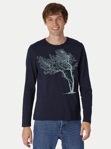 Peaces.bio - handbedruckte Biomode Bio-Herren-Langarmshirt Fancy Tree von Peaces.bio - handbedruckte Biomode