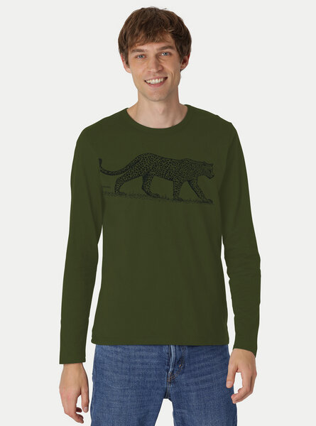 Peaces.bio - handbedruckte Biomode Bio-Herren-Langarmshirt "Leopard" von Peaces.bio - handbedruckte Biomode