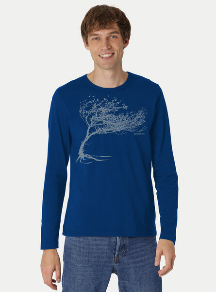 Peaces.bio - handbedruckte Biomode Bio-Herren-Langarmshirt "Windy Tree" von Peaces.bio - handbedruckte Biomode