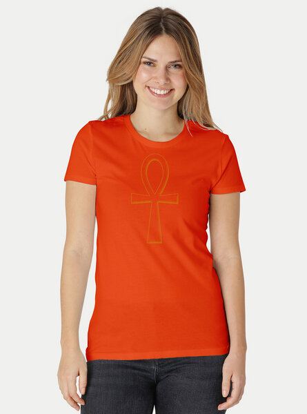 Peaces.bio - handbedruckte Biomode Damen Fit T-Shirt Ankh von Peaces.bio - handbedruckte Biomode