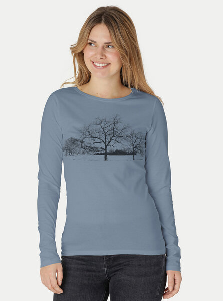 Peaces.bio - handbedruckte Biomode Damen Langarmshirt Landscape von Peaces.bio - handbedruckte Biomode