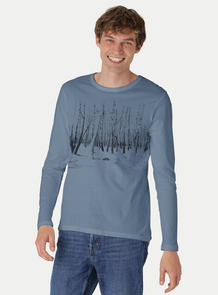 Peaces.bio - handbedruckte Biomode Herren Langarmshirt Woodland von Peaces.bio - handbedruckte Biomode