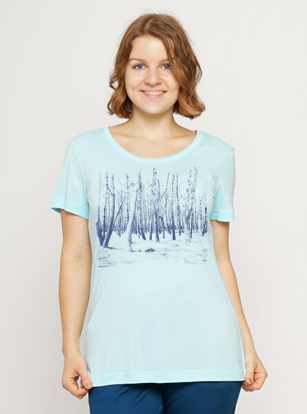 Peaces.bio - handbedruckte Biomode Lieber Wieder Shirt Woodland Damen von Peaces.bio - handbedruckte Biomode