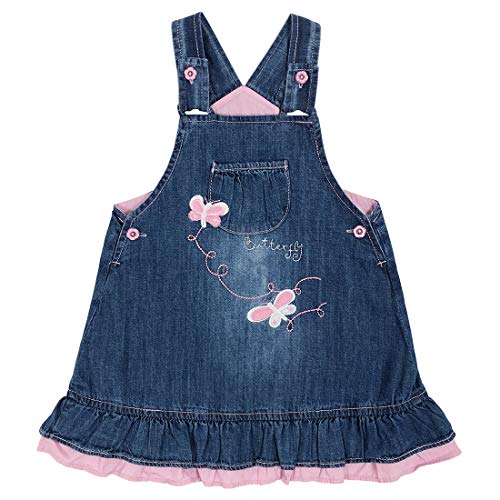 Peacolate 3M-3Jahre Baby Mädchen Lässiges Denim Süßes Kleid Gestickter Schmetterling Casual Hosenträger Rock(Rosa Schmetterling,12-18Monate) von Peacolate