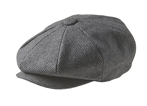 Peaky Blinders Schiebermütze, Newsboy-Stil - Grau (Nadelstreifen) - Small (55 cm) von Peaky Blinders