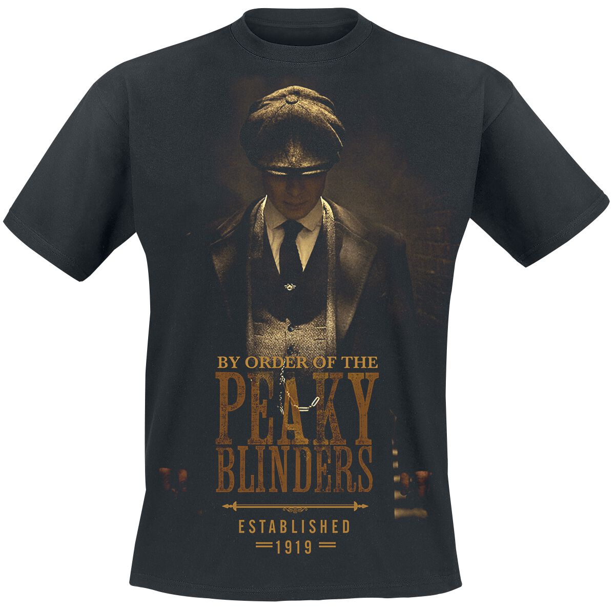 Peaky Blinders T-Shirt - Est 1919 - S bis M - für Männer - Größe M - schwarz  - Lizenzierter Fanartikel von Peaky Blinders