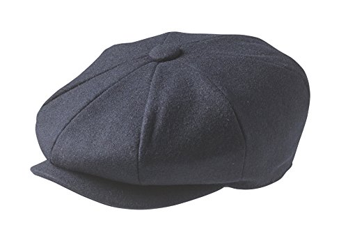 Peaky Blinders Tellermütze, „Newsboy“-Stil, Wolle, 8 Stoffstücke Gr. M (57 cm), Navy blau von Peaky Blinders