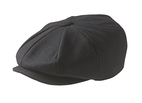 Peaky Blinders Tellermütze, „Newsboy“-Stil, Wolle, 8 Stoffstücke Gr. M (57 cm), schwarz von Peaky Blinders