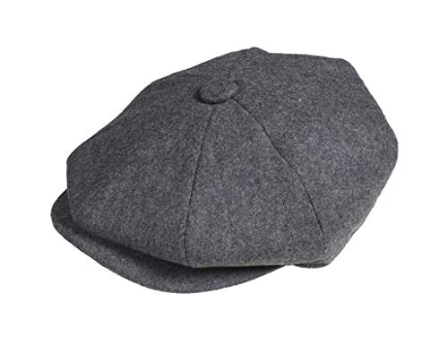 Peaky Blinders Tellermütze, „Newsboy“-Stil, Wolle, 8 Stoffstücke Gr. Medium, Grau (Fischgrätmuster) von Peaky Blinders