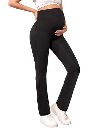 Peauty Umstands-Yoga-Leggings für Damen, hohe Taille, Schwangerschaft, aktive Hose, Lounge und Workout, Schwarz, S Peauty Umstands-Yoga-Leggings für Damen, hohe Taille, Schwangerschaft, aktive Hose, Lounge und Workout, Schwarz, S von Peauty