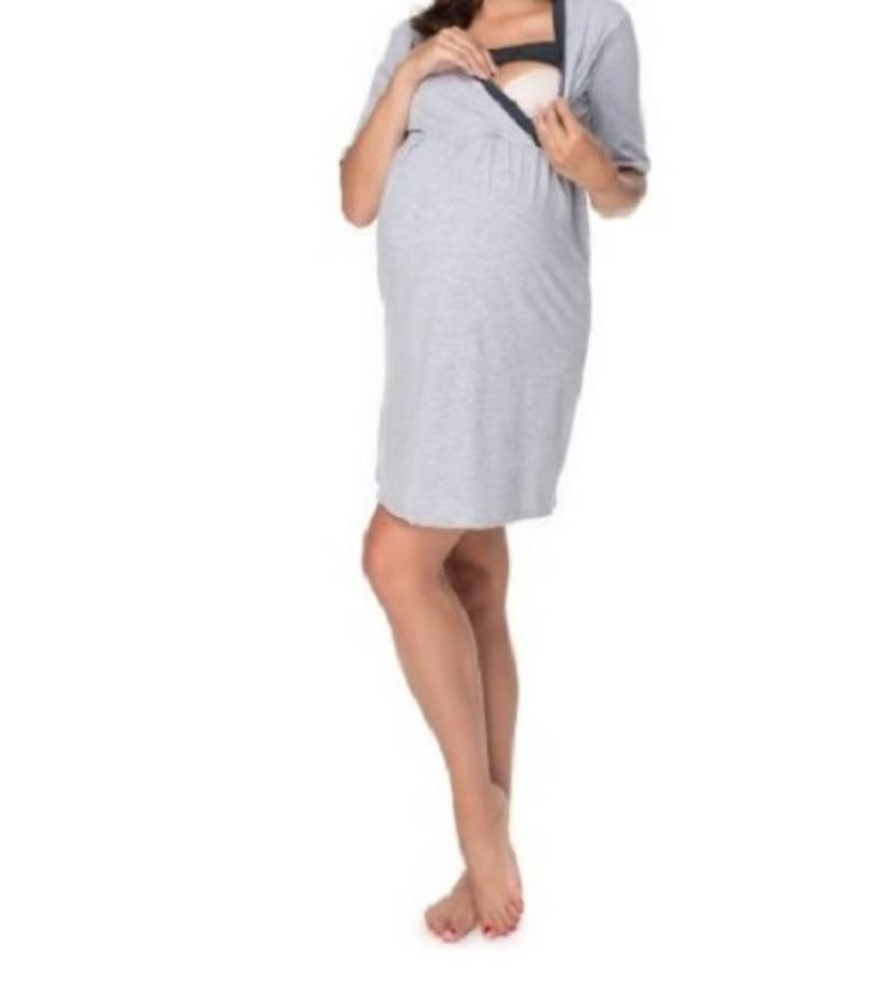 PeeKaBoo Umstandsnachthemd Bademantel Nachthemd Stillen Schwangerschaft 2tlg. von PeeKaBoo