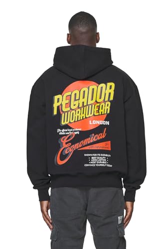 Pegador Herren Hoodie Docks Oversized Vintage Washed Onyx Black (DE/NL/SE/PL, Alphanumerisch, M, Regular, Regular) von Pegador