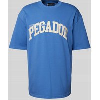 Pegador Oversized T-Shirt mit Label-Print Modell 'GILFORD' in Blau, Größe S von Pegador