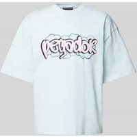 Pegador T-Shirt mit Label-Print Modell 'BREEN' in Hellblau, Größe S von Pegador