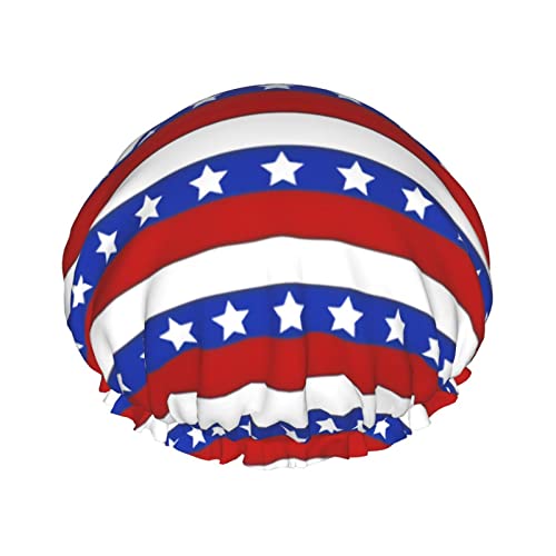 America Duschhaube für Damen, verstellbar, doppelt wasserdicht, Badeduschhut, Haarschutz, wiederverwendbar, Damen-Spa-Salon-Duschhut von Peiyeety