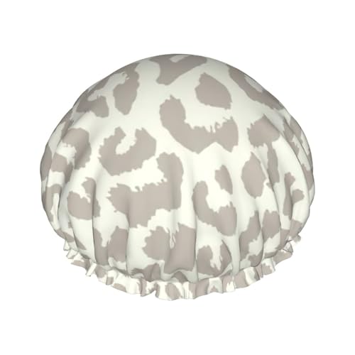 Brown Pattern Leopard Print Soft Shower Cap for Women, Reusable Environmental Protection Hair Bath Caps von Peiyeety